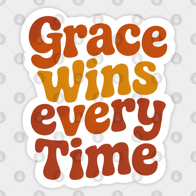 Grace Wins Everytime Christian Quote Sticker by Emmanuel's Store 4